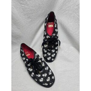 Keds Disney Minnie Mouse Print Canvas Sneaker Shoe Black Red Womens Size 8.5